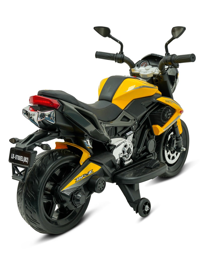 Lovely Baby Battery Operated Ride-On Motorcycle for Kids LB 9788EL, EVA Wheels, Leather Seat, Music & Lights, Hand Accelerator, MP3, Fun for Toddlers & Children
