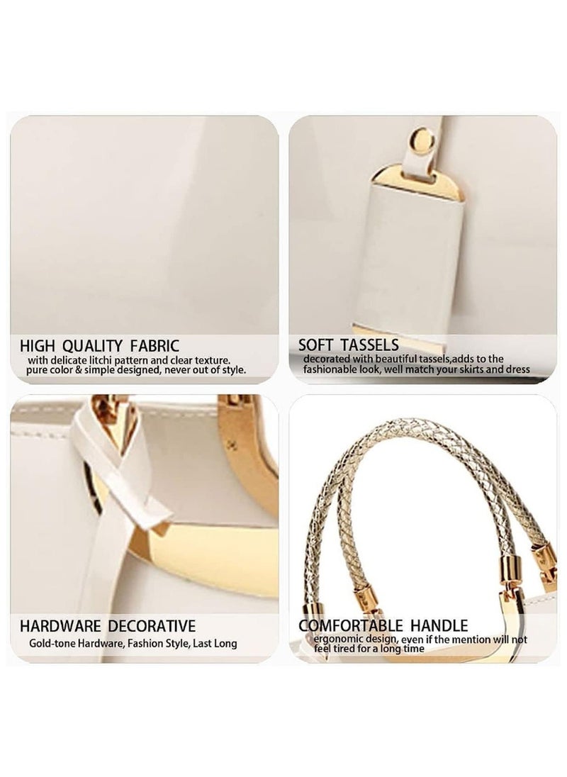 Top-handle Handbags Purse Tote for Women Patent PU Satchel Gloss Wedding Shoulder Crossbody Bag