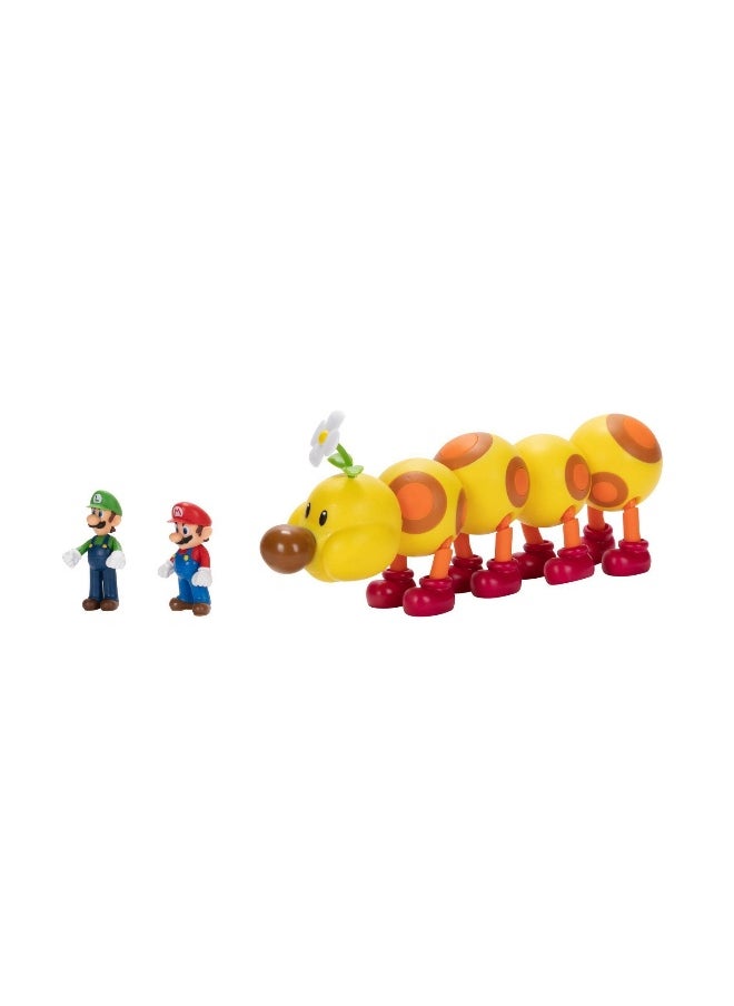 Nintendo Super Mario Wiggler, Mario & Luigi Action Figure Set (Pack of 3)