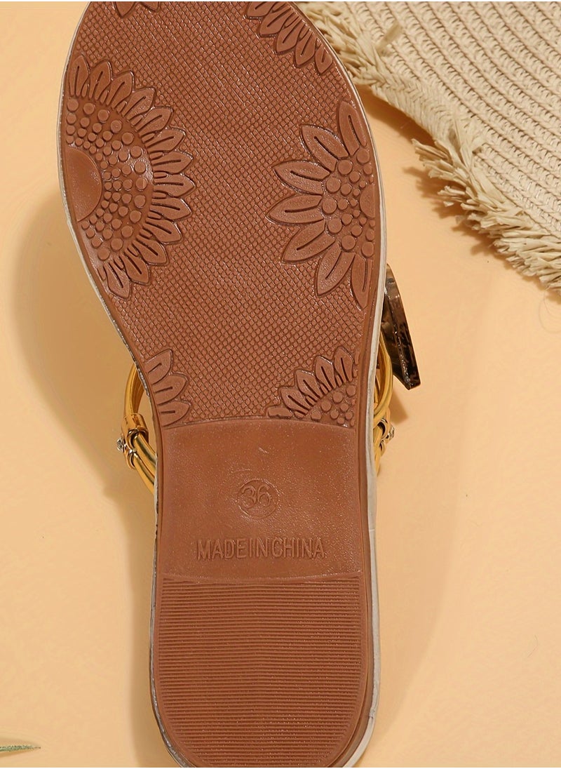 Comfortable Wear Elegant Summer Women's Slide Sandals Solid Color with Heart Accent, Easy Slip-On, Flat Heel, Faux Cover Straps & Rubber Sole, Comfortable Clip Toe Design