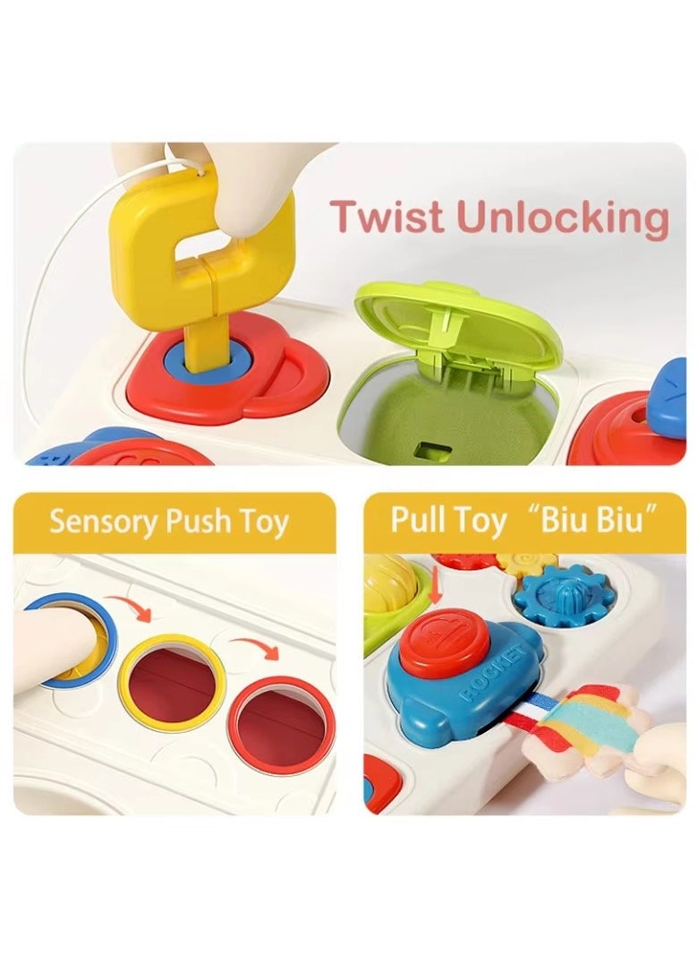 Montessori Busy Board for Toddlers, Fine Motor Skills Activity, Door Lock Cognition Toy, Early Learning Educational Toy for Preschool Kids