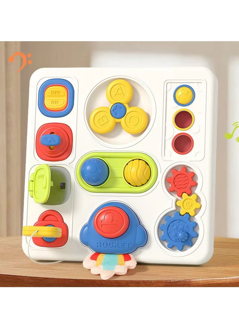 Montessori Busy Board for Toddlers, Fine Motor Skills Activity, Door Lock Cognition Toy, Early Learning Educational Toy for Preschool Kids