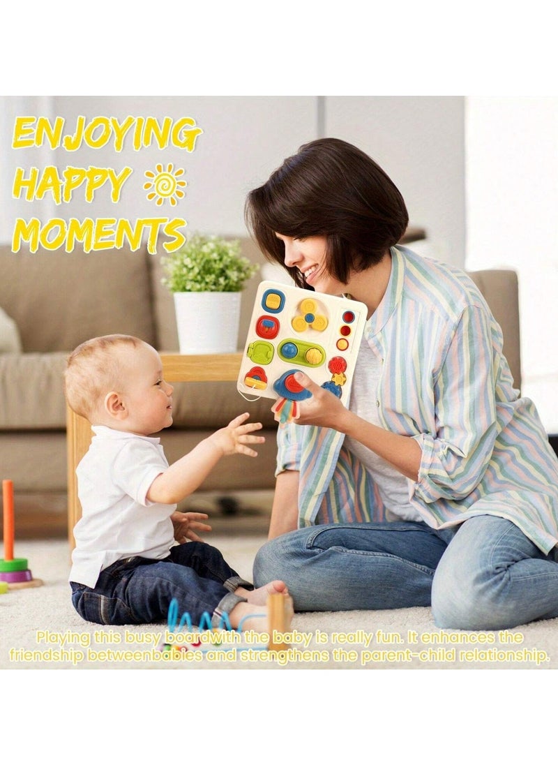 Montessori Busy Board for Toddlers, Fine Motor Skills Activity, Door Lock Cognition Toy, Early Learning Educational Toy for Preschool Kids