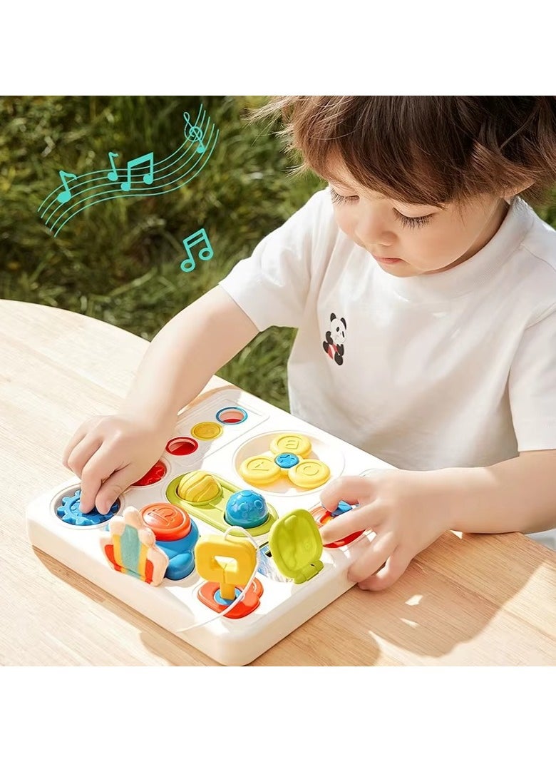 Montessori Busy Board for Toddlers, Fine Motor Skills Activity, Door Lock Cognition Toy, Early Learning Educational Toy for Preschool Kids