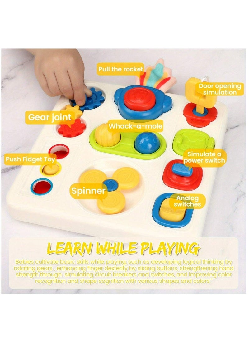 Montessori Busy Board for Toddlers, Fine Motor Skills Activity, Door Lock Cognition Toy, Early Learning Educational Toy for Preschool Kids