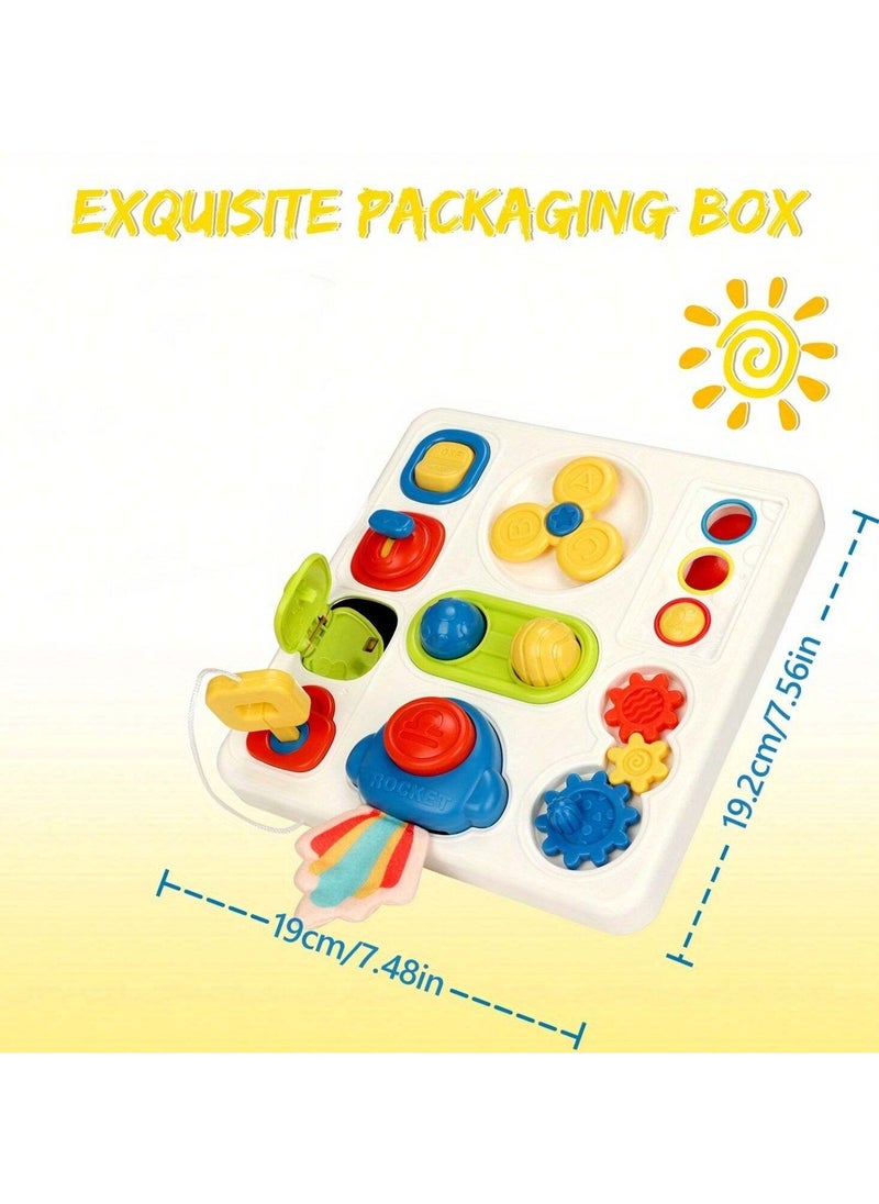 Montessori Busy Board for Toddlers, Fine Motor Skills Activity, Door Lock Cognition Toy, Early Learning Educational Toy for Preschool Kids