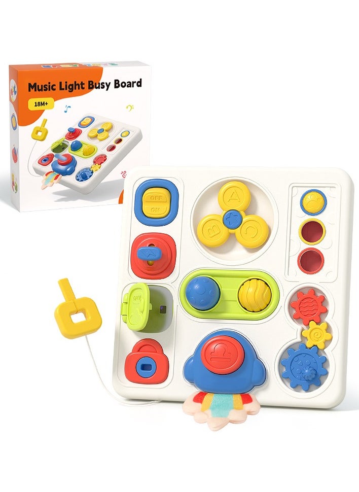 Montessori Busy Board for Toddlers, Fine Motor Skills Activity, Door Lock Cognition Toy, Early Learning Educational Toy for Preschool Kids