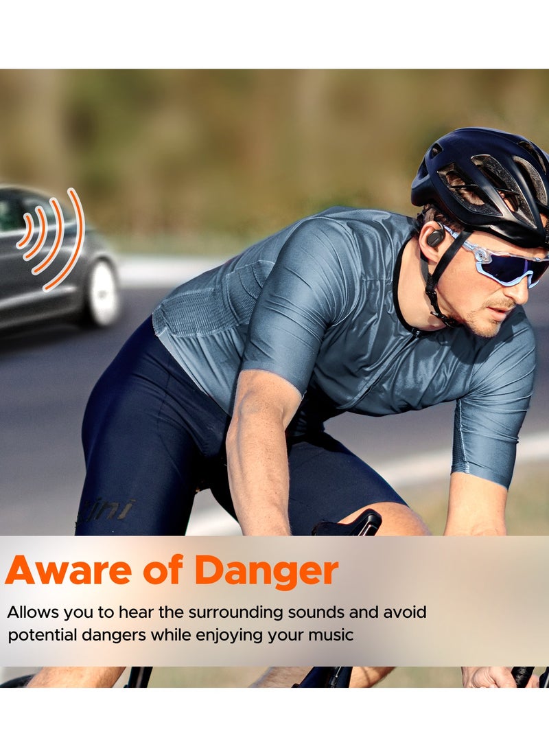 Truefree Open Ear Bluetooth 5.3 Headphones, Wireless Sports Headphones, ENC Noise Cancelling, 3D Stereo Sound via 16.2 mm Driver, 45 Hours of Playback, 4 mics Black) black