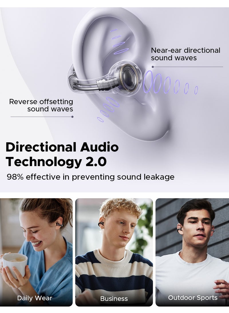 truefree B1 Wireless Bluetooth 5.4 Opean-Ear Open-Ear Headphones Dynamic Bass, 4 mics for Clear Calls, Dual Connection, Lightweight and Secure Fit, Ideal for Sports, App Control black