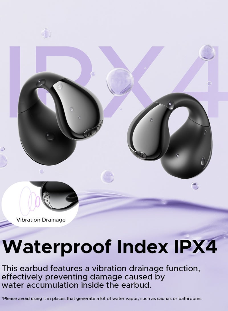 truefree B1 Wireless Bluetooth 5.4 Opean-Ear Open-Ear Headphones Dynamic Bass, 4 mics for Clear Calls, Dual Connection, Lightweight and Secure Fit, Ideal for Sports, App Control black