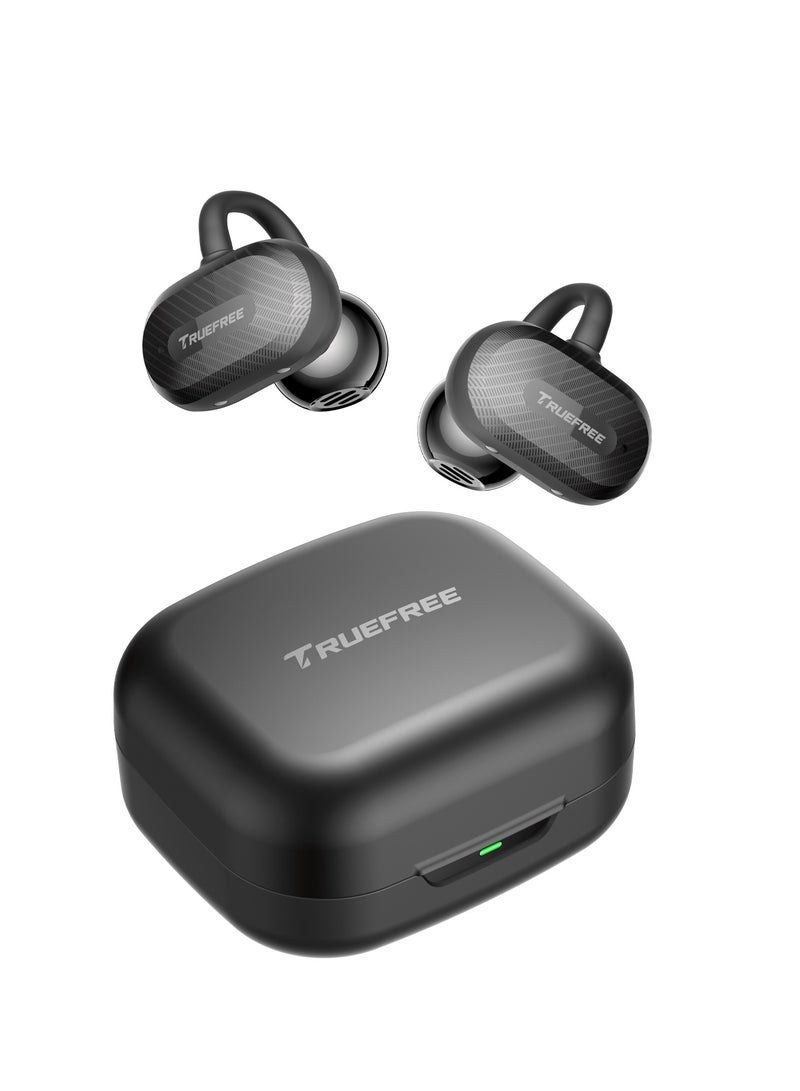 Truefree C10 Wireless Headset, Open-Ear Headset with Clip, Bluetooth 5.4, Spatial Sound, 28 Hours, IPX5 Waterproof, Clear Calls, Dual Connection, Customisable App black