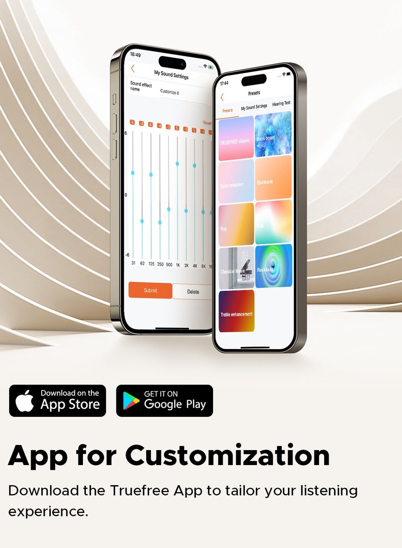 Truefree C10 Wireless Headset, Open-Ear Headset with Clip, Bluetooth 5.4, Spatial Sound, 28 Hours, IPX5 Waterproof, Clear Calls, Dual Connection, Customisable App black
