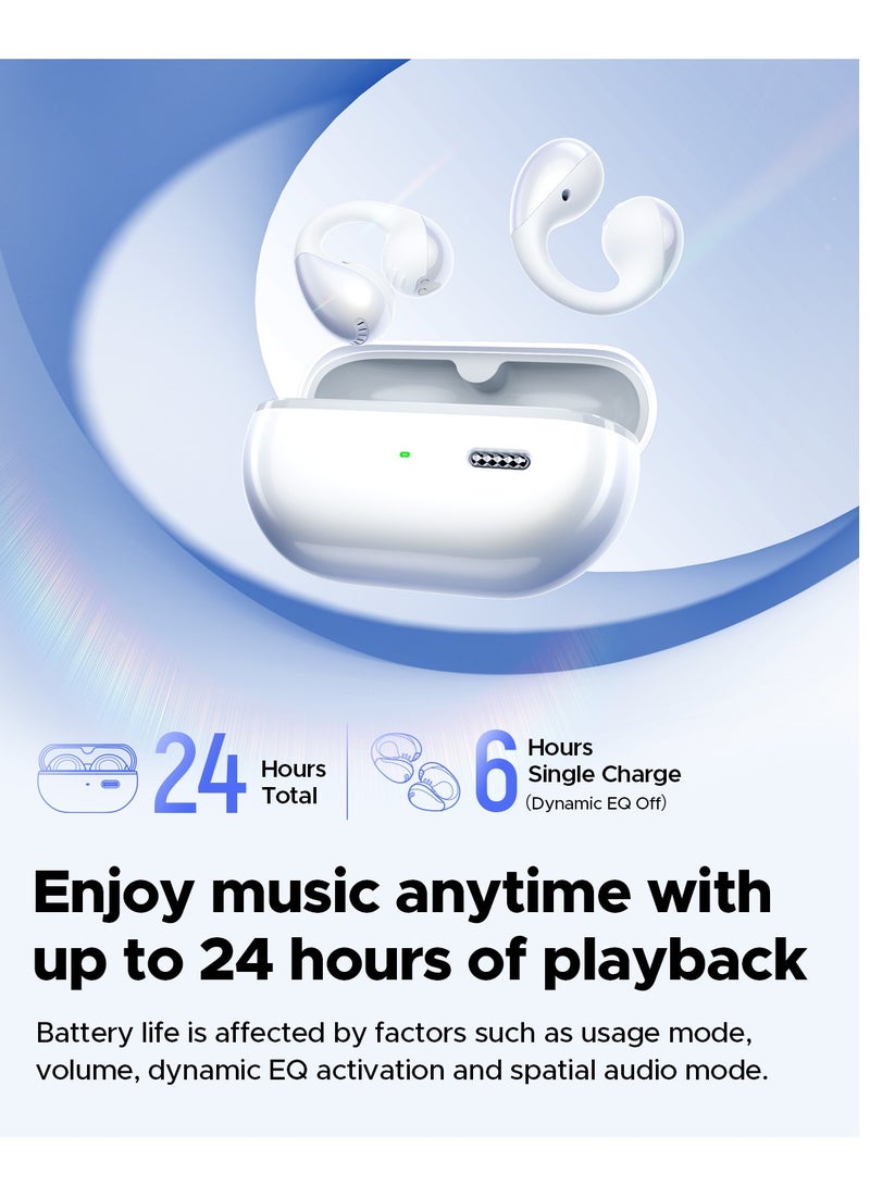 PearlClip Pro Open-Ear Earbuds, Bluetooth 5.4 Clip On Headphones, IPX5 Waterproof, Wireless Earbuds with 24 Hours Playtime, APP Control for Running/Cycling/Fitness white