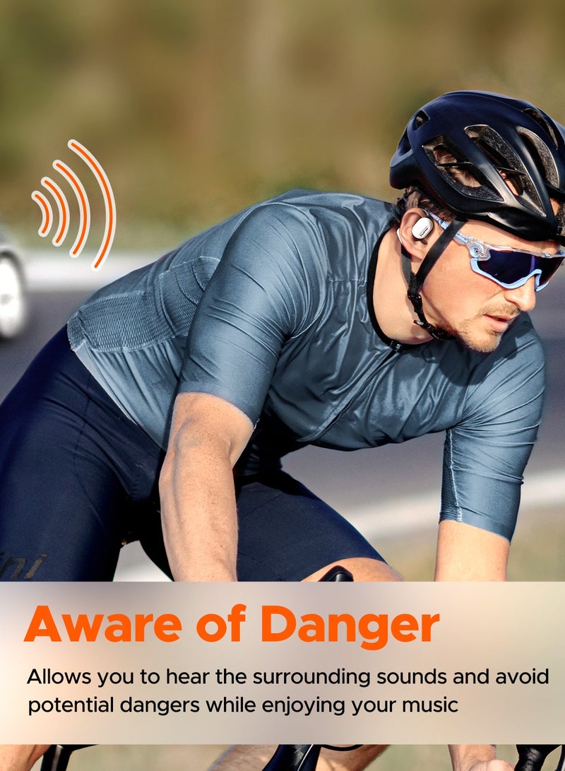 Truefree Open Ear Bluetooth 5.3 Headphones, Wireless Sports Headphones, ENC Noise Cancelling, 3D Stereo Sound via 16.2 mm Driver, 45 Hours of Playback, 4 mics Black) white