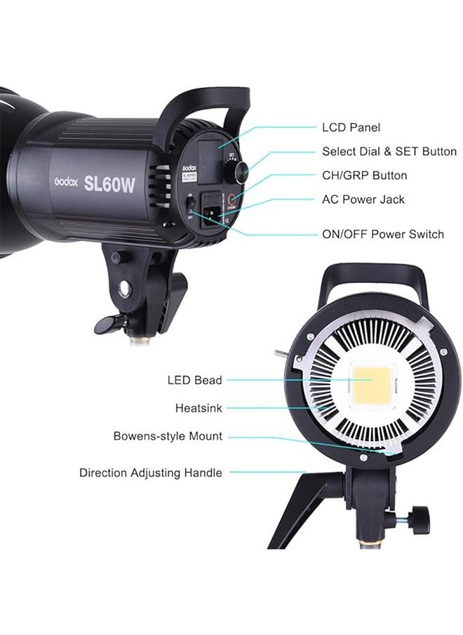 Godox SL-60W Wireless Control Continuous on Photography Studio Light