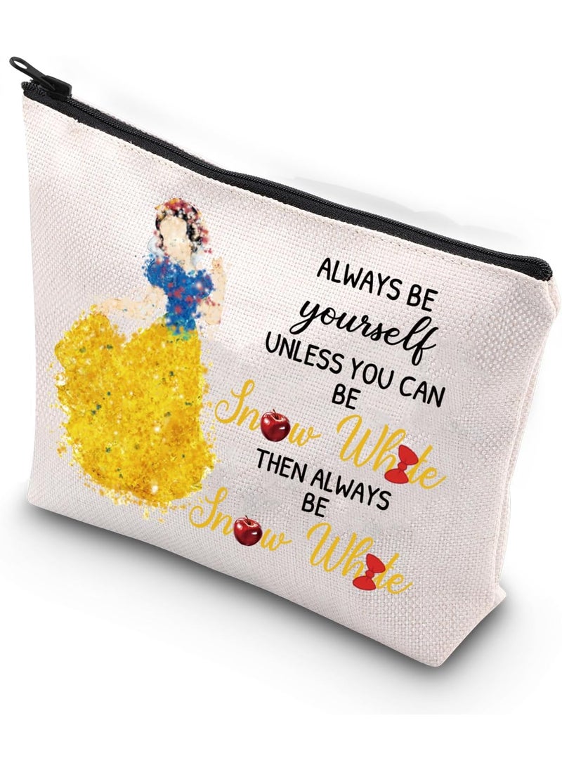 XYANFA Snow Princess Makeup Bag Movei Fans Gift Fairy Tales Lover Gift White Princess Cosmetic Bag (ALWAYS BE Snoow White)