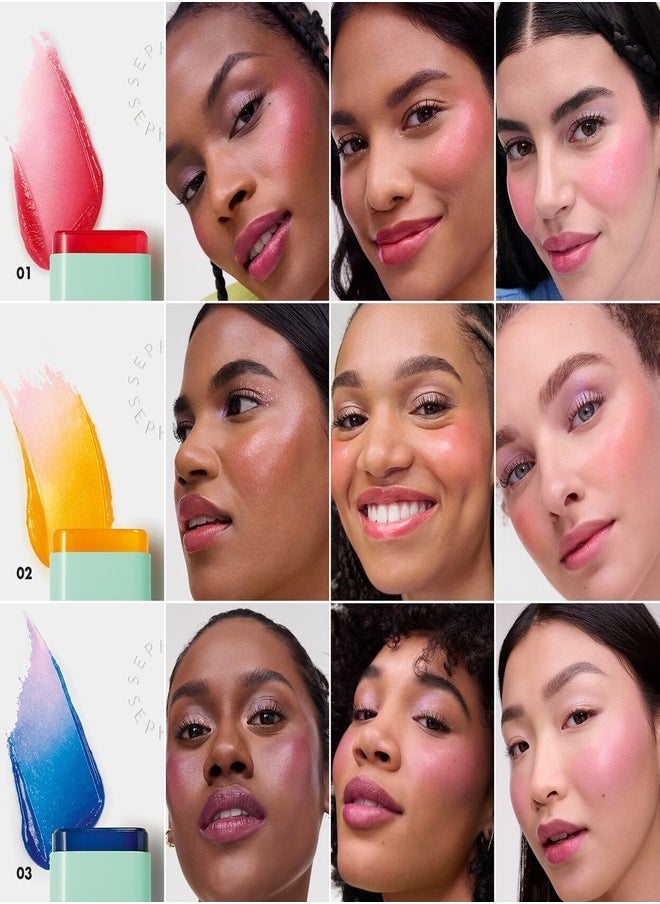 SEPHORA COLLECTION Color Twister Oil-in-Stick for Lip & Cheek 03 Bizarre Berry - Berry Color-Changing Hydrating Balm, 8.5g