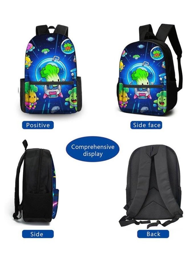 Cartoon three-piece schoolbag with zipper - 607