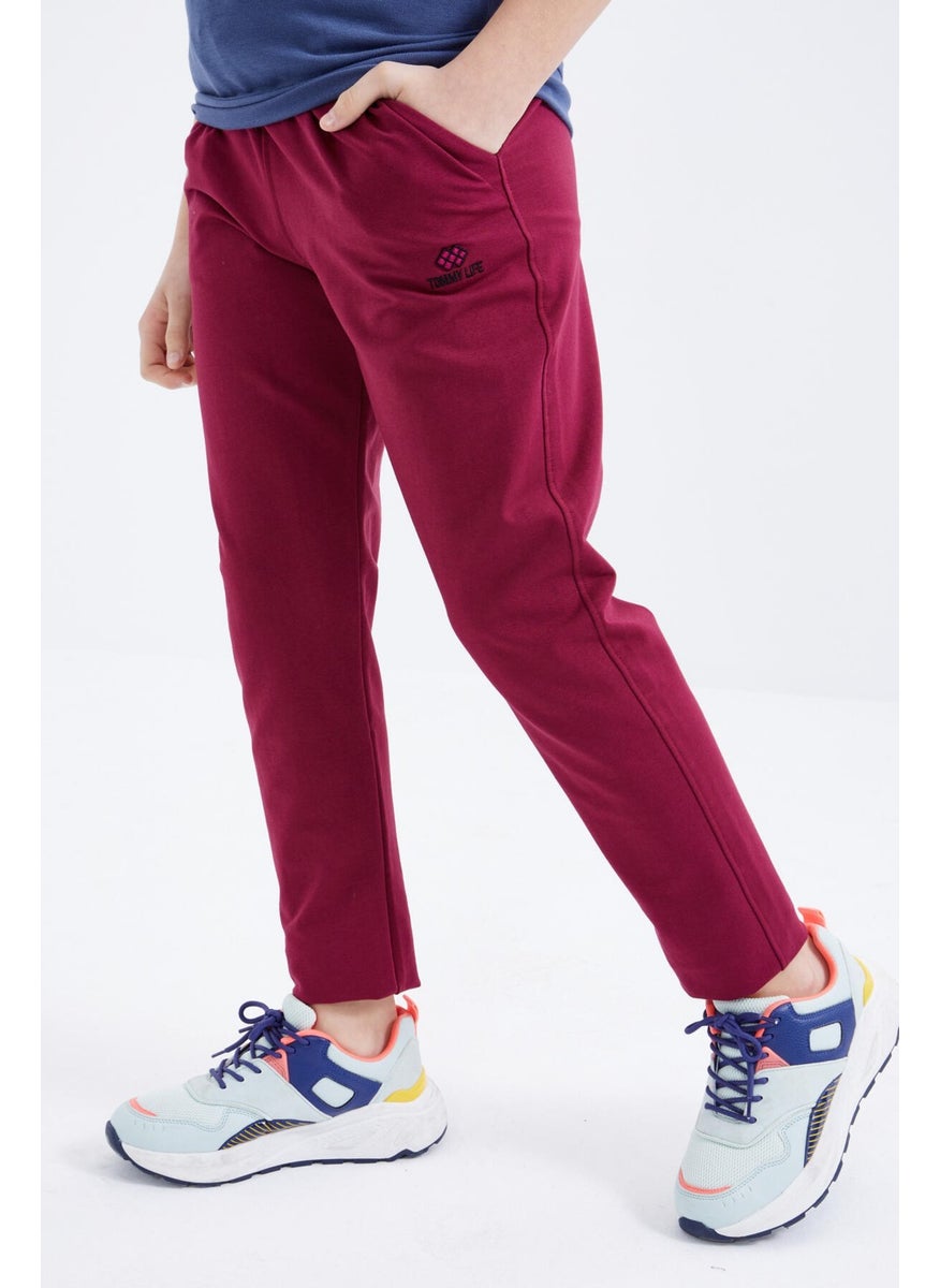 Purple Laced Narrow Leg Basic Boy Tracksuit Bottom - 10858