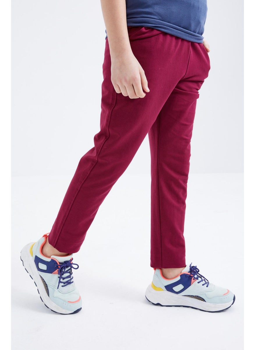 Purple Laced Narrow Leg Basic Boy Tracksuit Bottom - 10858