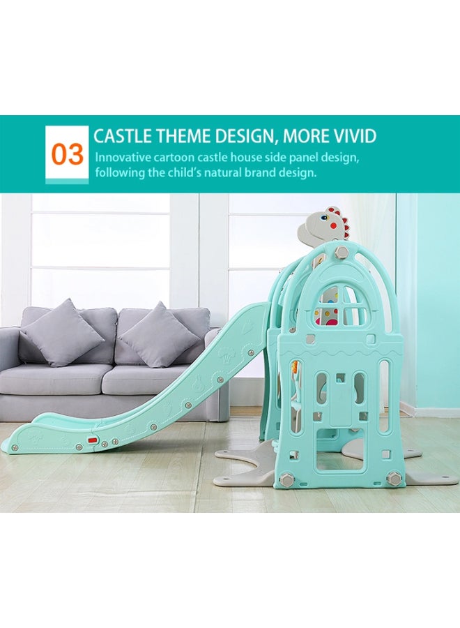 3-In-1 Swing And Slide With Basketball Hoop For Kids 208X145X120cm