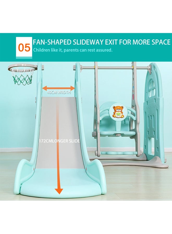 3-In-1 Swing And Slide With Basketball Hoop For Kids 208X145X120cm