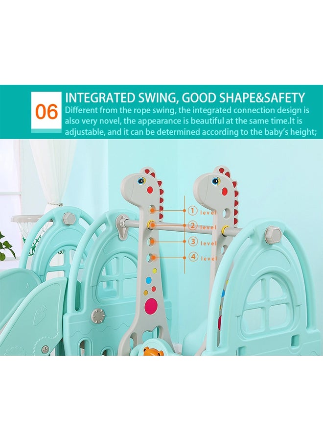 3-In-1 Swing And Slide With Basketball Hoop For Kids 208X145X120cm