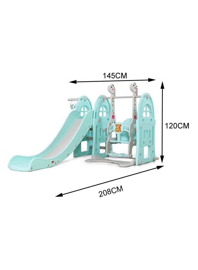 3-In-1 Swing And Slide With Basketball Hoop For Kids 208X145X120cm