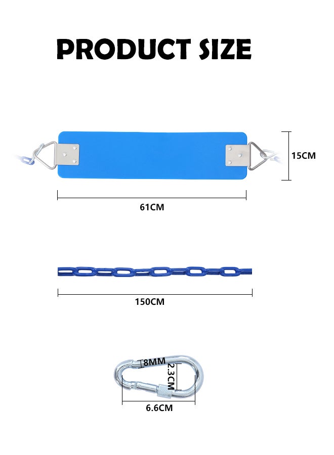 Durable Swings Seats Chain Set With Quick Link Hooks 61x15x150cm