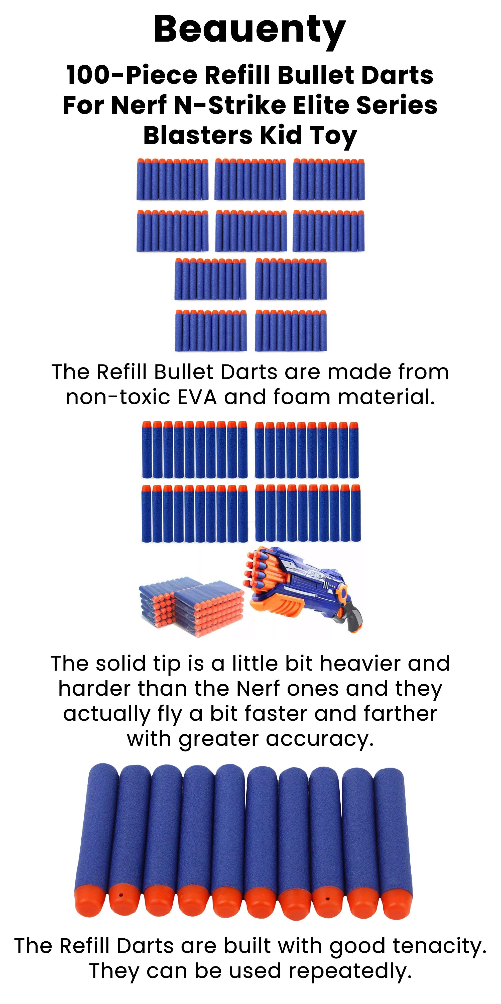100-Piece 7.2Cm Refill Bullet Darts For Nerf N-Strike Elite Series Blasters Kid Toy
