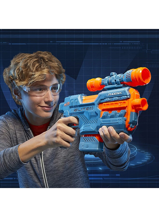 Elite 2.0 Phoenix Cs-6 Motorized Blaster, 12 Official Darts, 6-Dart Clip, Scope, Tactical Rails, Barrel And Stock Attachment Points