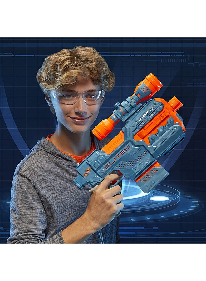 Elite 2.0 Phoenix Cs-6 Motorized Blaster, 12 Official Darts, 6-Dart Clip, Scope, Tactical Rails, Barrel And Stock Attachment Points