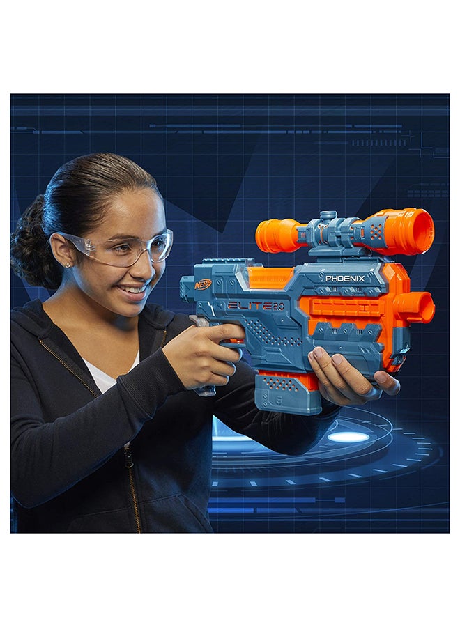 Elite 2.0 Phoenix Cs-6 Motorized Blaster, 12 Official Darts, 6-Dart Clip, Scope, Tactical Rails, Barrel And Stock Attachment Points