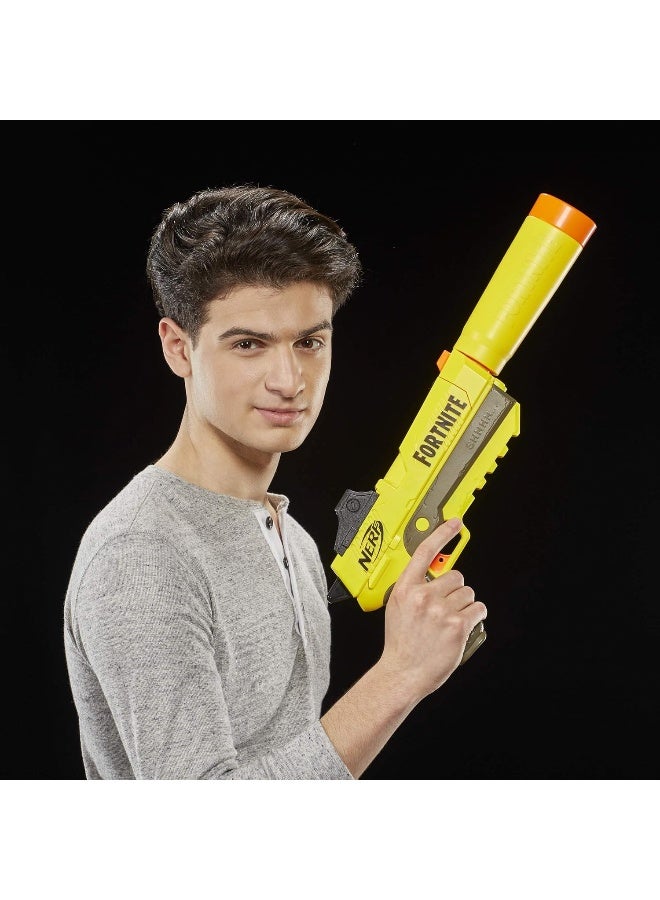 Fortnite Sp-L Nerf Elite Dart Blaster With Detachable Barrel And 6 Official Nerf Fortnite Elite Darts For Youth, Teens, Adults
