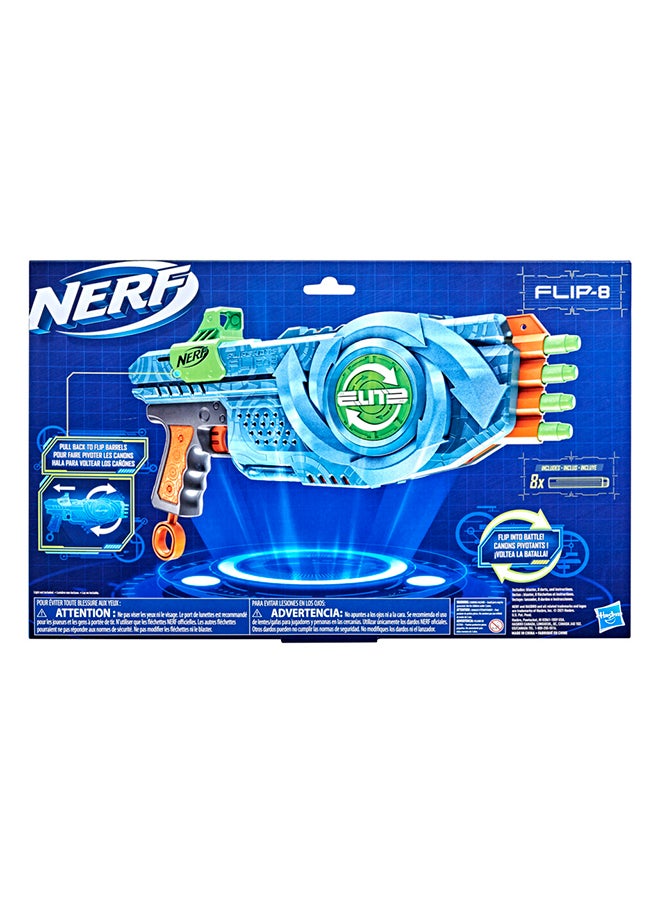 Elite 2.0 Flipshots Flip-8 Blaster with 8 Dart Barrels That Flip to Double Your Firepower 8-Dart Capacity