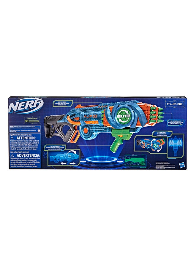 Nerf Elite 2.0 Flipshots Flip-32 Blaster with 32 Dart Barrels, 32 Nerf Elite Darts