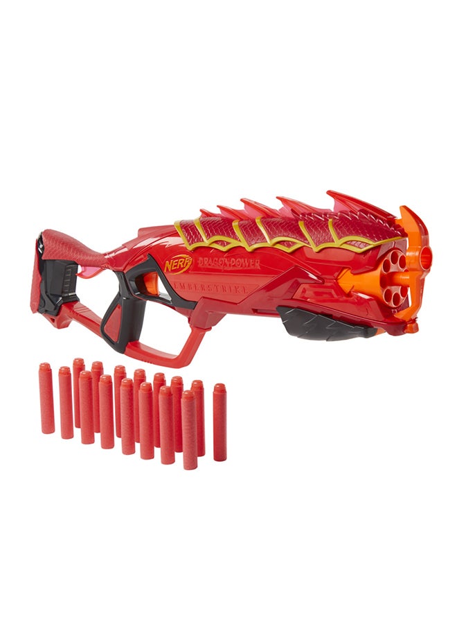 DragonPower Emberstrike Blaster Inspired By Dungeons and Dragons 8-Dart Rotating Drum 16 Official Nerf Elite Darts 8-Dart Storage