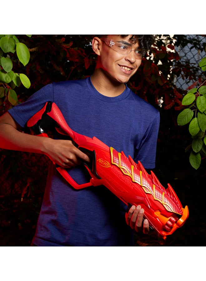 DragonPower Emberstrike Blaster Inspired By Dungeons and Dragons 8-Dart Rotating Drum 16 Official Nerf Elite Darts 8-Dart Storage