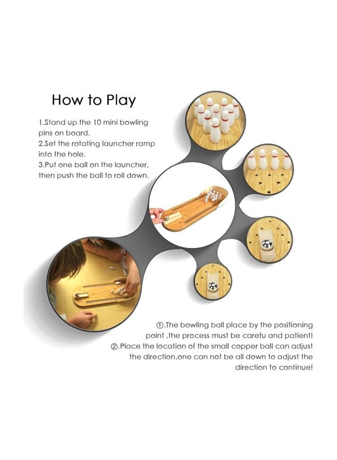 Wooden Mini Bowling Game