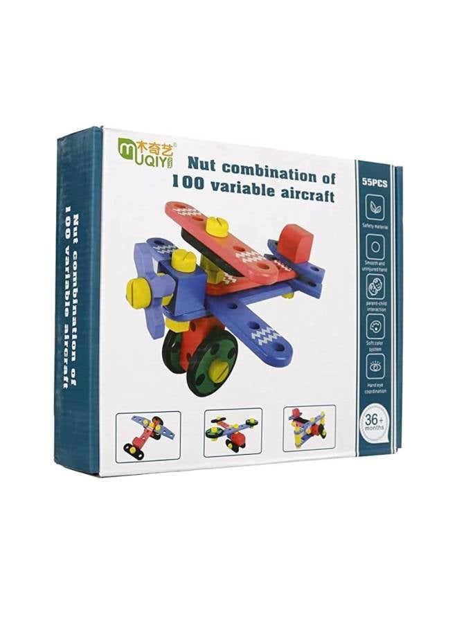 55-Piece Wooden Screw Combination Set