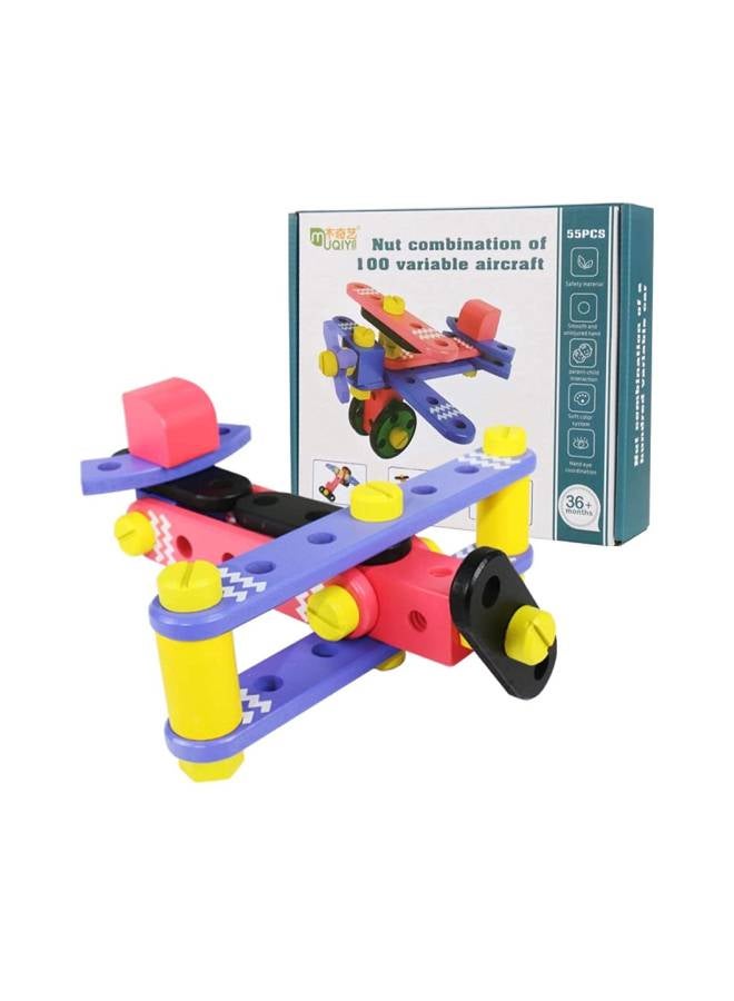 55-Piece Wooden Screw Combination Set