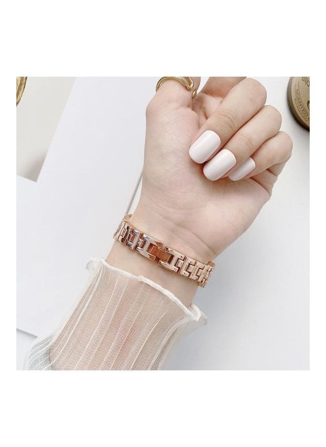 Diamond Metal Replacement Wrist Strap with Protective Case For Apple Watch Series 3/2/1 38mm Rose Gold