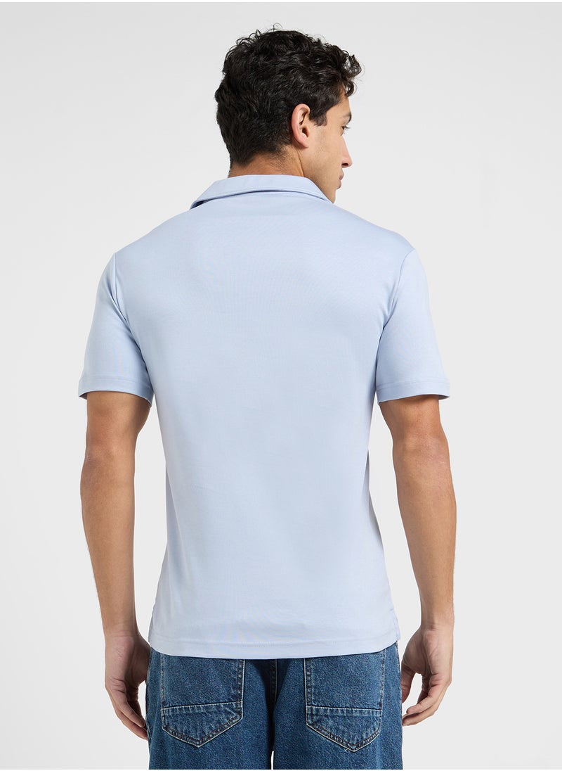 Cuban Collar Short Sleeve Polo