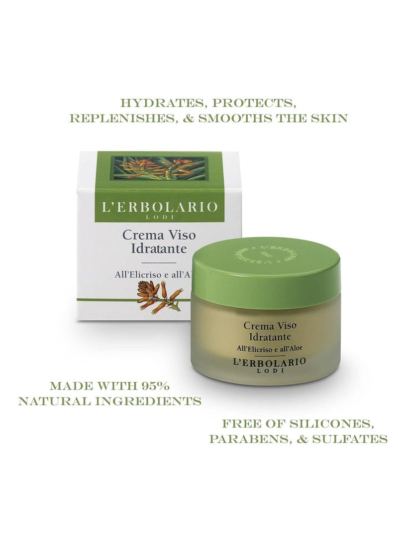 L'Erbolario Moisturising Face Cream - Hydrating And Nourishing Treatment - Fast Absorbing, Non-Greasy - Light Texture Can Be Applied Day Or Night - Ideal Base For Luminous Makeup - 1.6 Oz