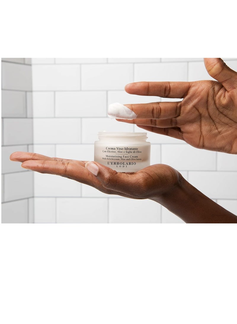 L'Erbolario Moisturising Face Cream - Hydrating And Nourishing Treatment - Fast Absorbing, Non-Greasy - Light Texture Can Be Applied Day Or Night - Ideal Base For Luminous Makeup - 1.6 Oz