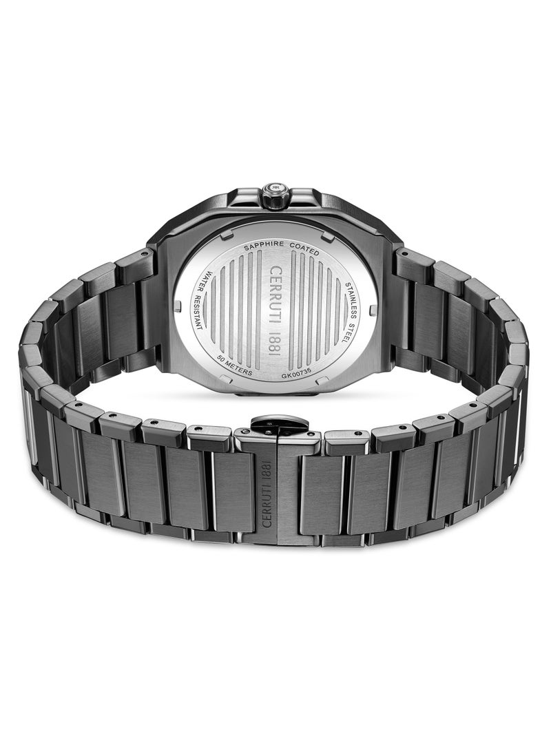 Men's Leadri Multifunction Watch - Squircle Case, Blue Dial, Rose Gold Line Indices