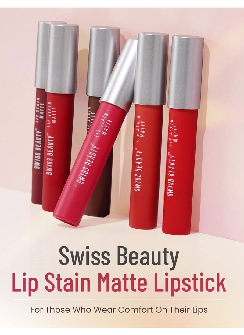 Swiss Beauty Stain Matte Lipstick Caramel 3.4gm