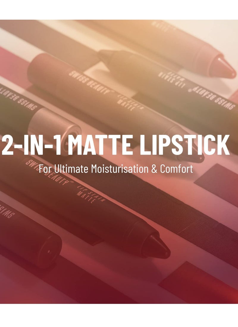 Swiss Beauty Stain Matte Lipstick Caramel 3.4gm