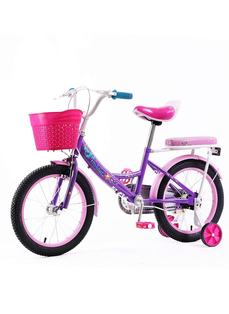 Elgo Mermaid Kids Road Bike 16 Inch w/ Training Wheels - Purple