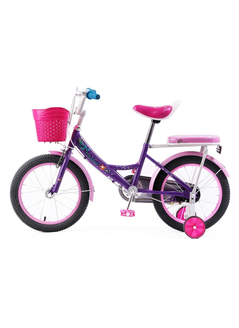 Elgo Mermaid Kids Road Bike 16 Inch w/ Training Wheels - Purple